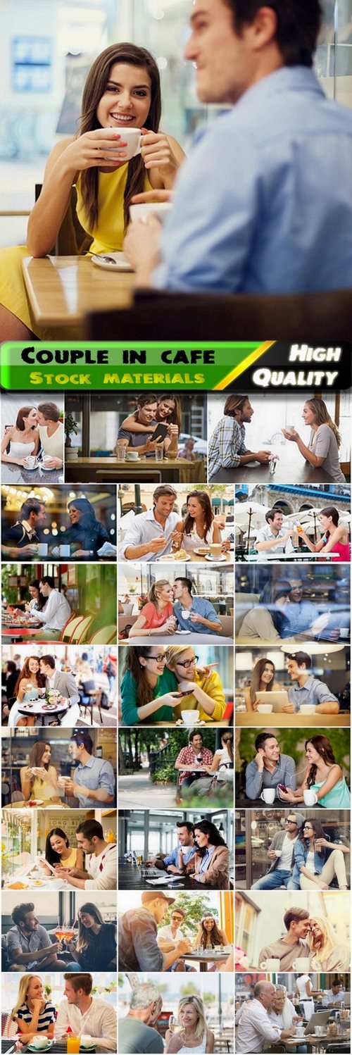 Love couple sitting at an outdoor cafe - 25 HQ Jpg