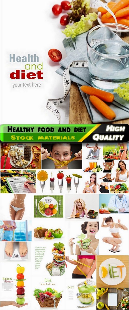 Healthy food and people on diet - 25 HQ Jpg