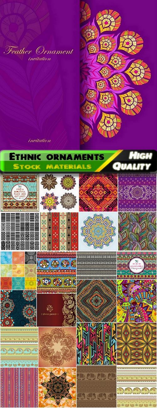 Abstract indian ethnic ornaments and patterns - 25 Eps