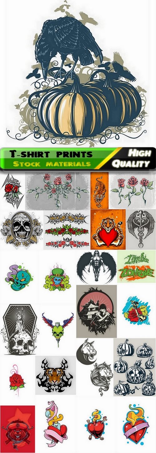 T-shirt prints design in vector from stock #41 - 25 Eps