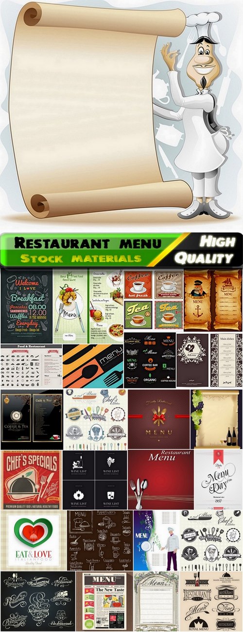 Elements for design menu restaurant - 25 Eps