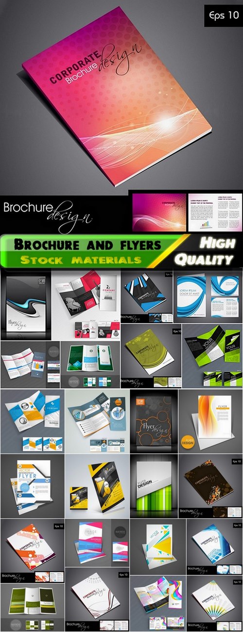 Brochure and flyers template design in vector from stock #39 - 25 Eps