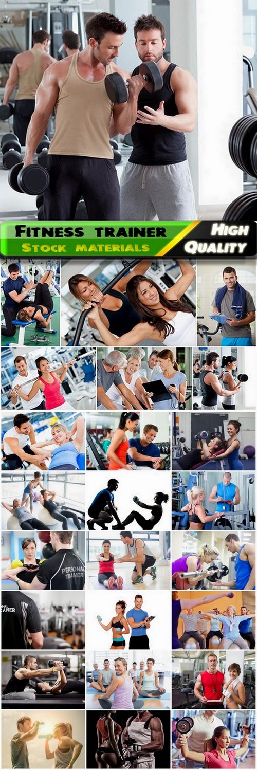 Fitness trainer and active sport people - 25 HQ Jpg