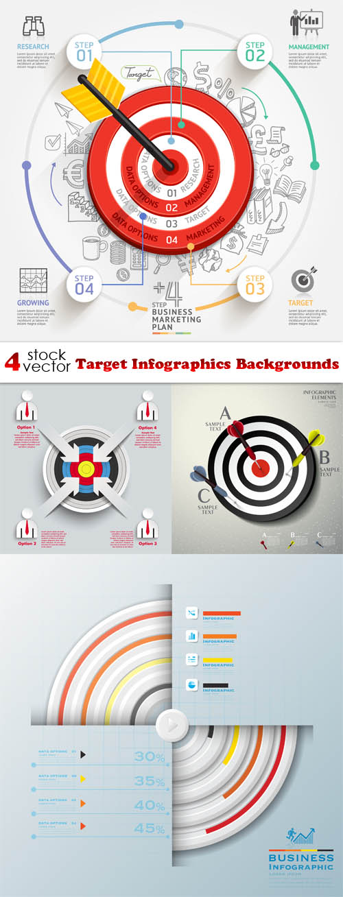 Vectors - Target Infographics Backgrounds