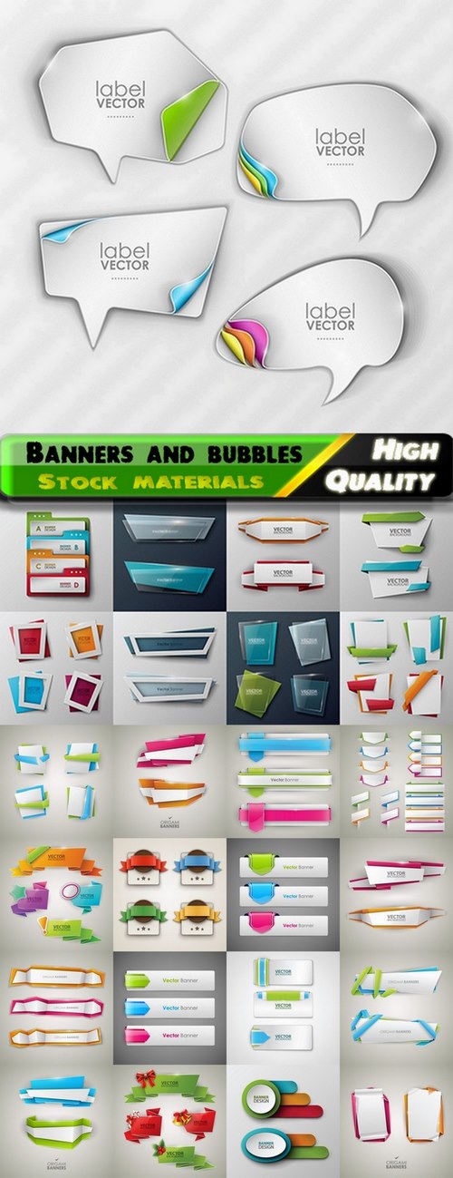 Abstract banners and bubbles wit places for text - 25 Eps