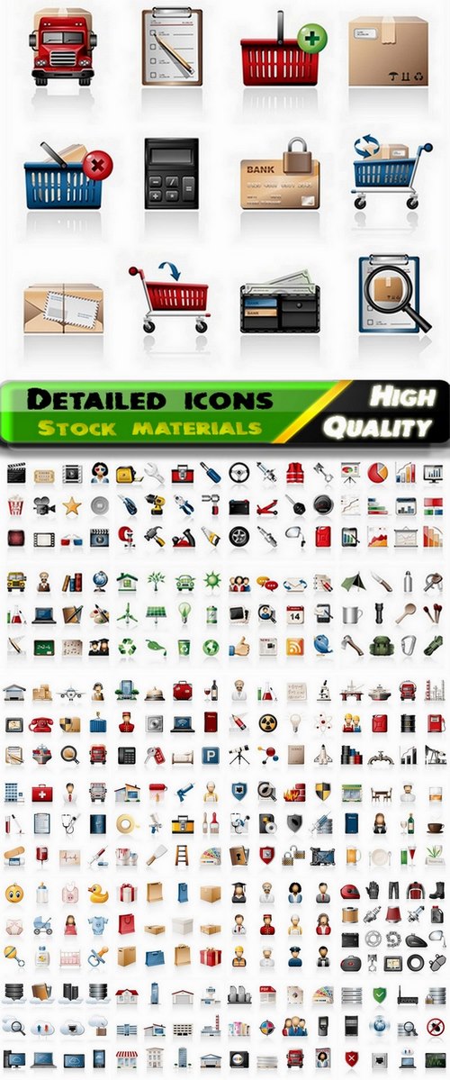 Detailed icons in vector set from stock #19 - 25 Eps