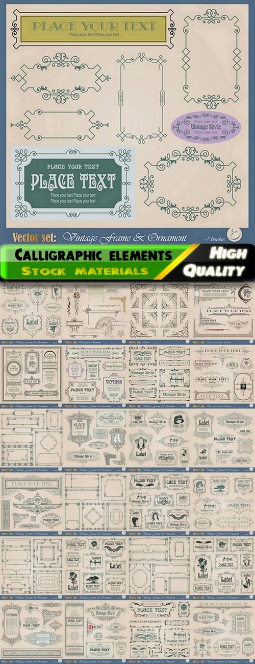 Calligraphic design elements for page decorations #29 - 25 Eps