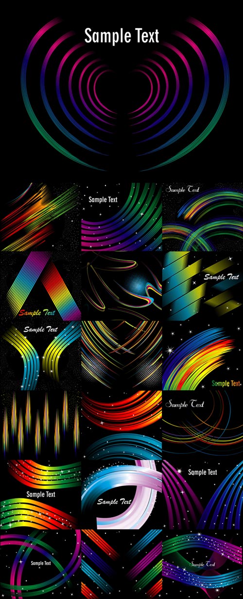 Stylish abstract vector backgrounds set 5
