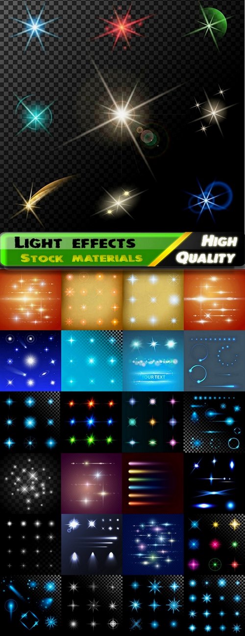 Special and glowing light effects in vector from stock - 25 Eps