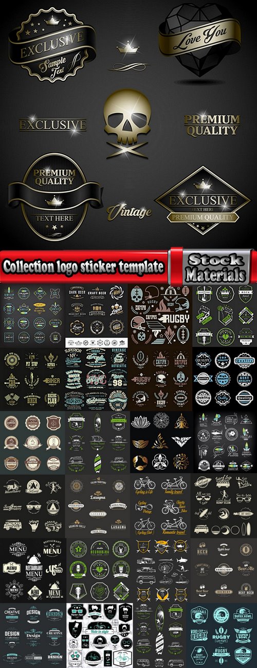 Collection logo sticker template banner icon 25 EPS